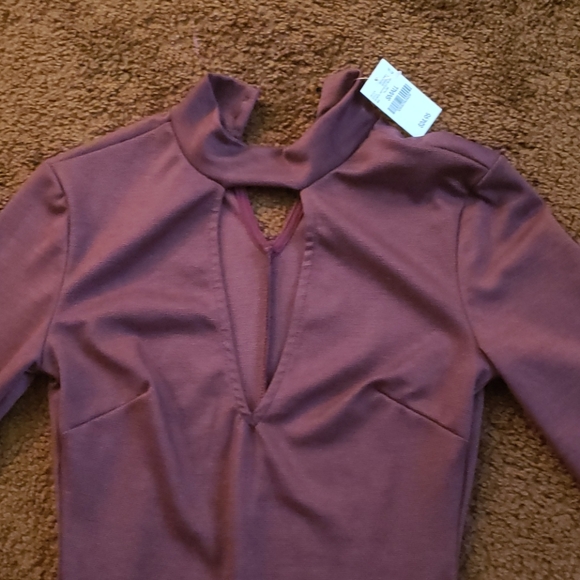 Burgandy long sleeve midi dress - Picture 2 of 3